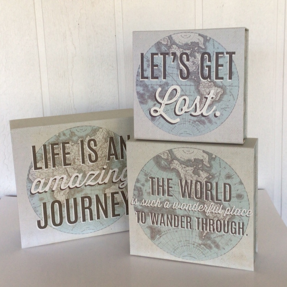 WORLD TRAVELER NESTING STORAGE BOXES SET OF THREE